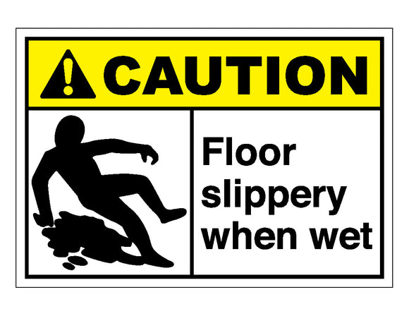 Caution Floor Slippery When Wet Sign
