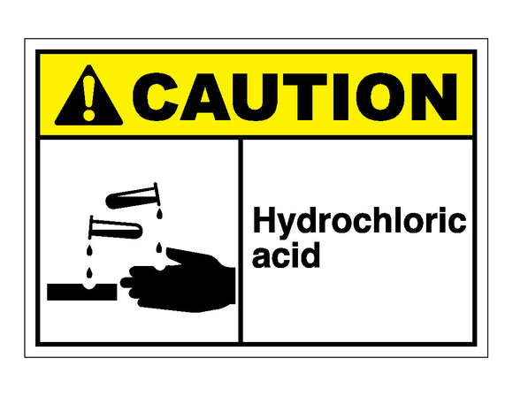 Caution Hydrochloric Acid Sign