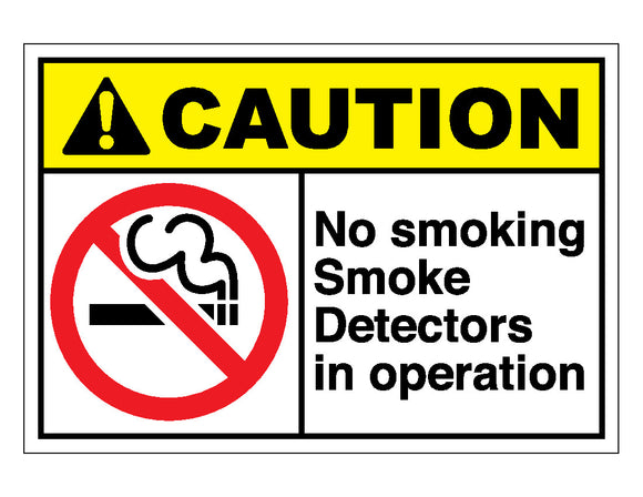 Caution No Smoking Smoke Detectors In Operation Sign