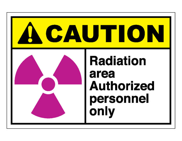 Zing Radiation Area Safety Sign - 7"x10" Aluminum, Magenta/Yellow, "Authorized Personnel Only"