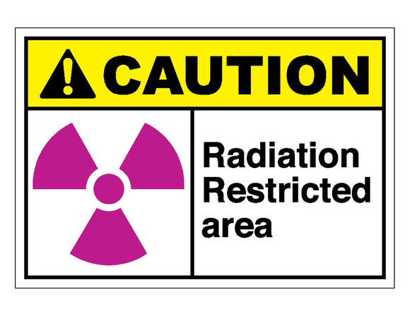 Caution Radiation Restricted Area Sign