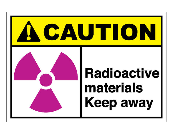Caution Radioactive Materials Keep Away Sign