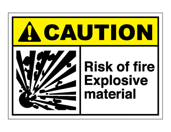Risk Of Fire Explosive Material Sign