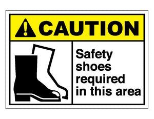 Caution Safety Shoes Required In This Area Sign