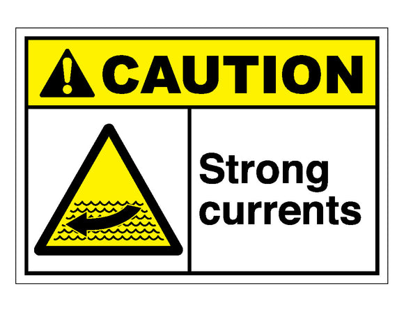 Caution Strong Currents Sign