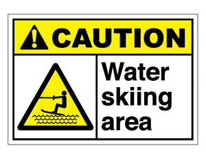 Caution Water Skiing Area Sign