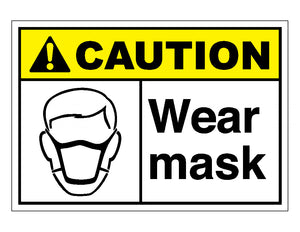 Caution Wear Mask Sign