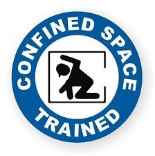 Confined Space Trained Hard Hat Sticker ( blue )