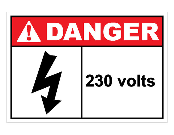 Danger 230 Volts Sign