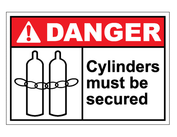 Danger Cylinders Must Be Secured Sign