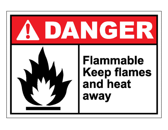 Danger Flammable Keep Flames And Heat Away Sign