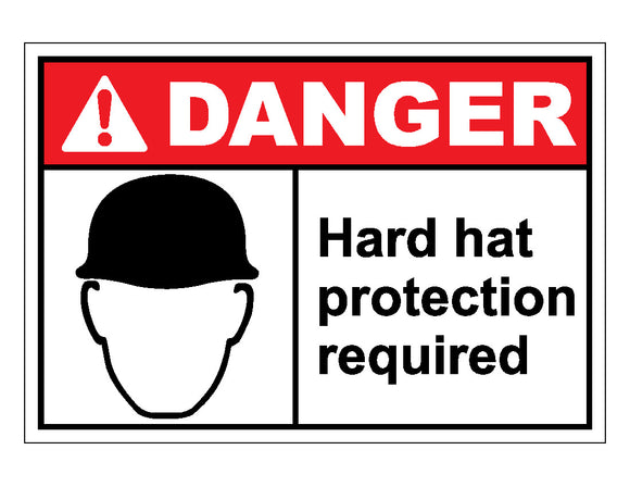 Danger Hard Hat Protection Required Sign