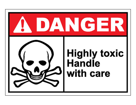Danger Highly Toxic Handle With Care Sign