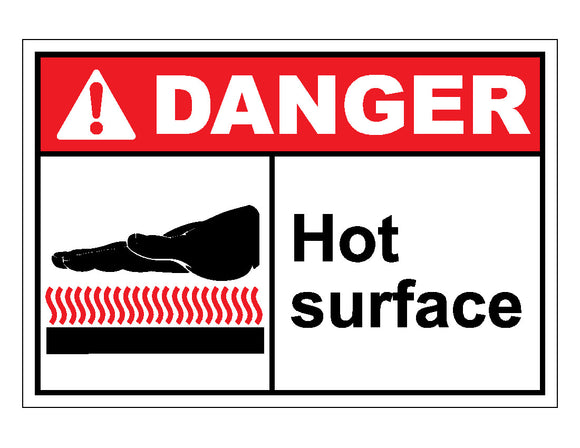 Danger Hot Surface Sign