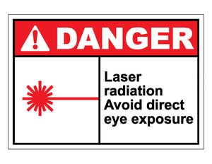 Danger Laser Radiation Avoid Direct Eye Exposure Sign 