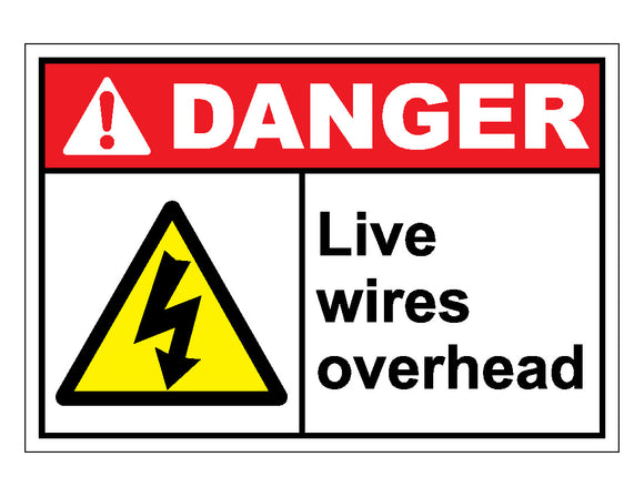 Danger Live Wires Overhead Sign
