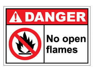 Danger No Open Flames Sign 