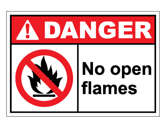 Danger No Open Flames Sign 