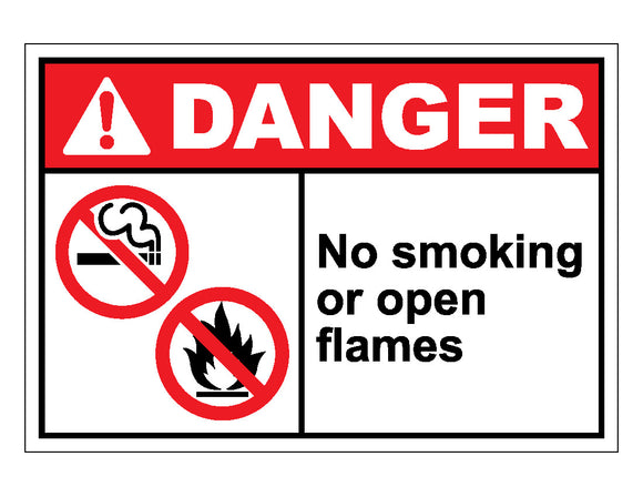 Danger No Smoking Or Open Flames Sign