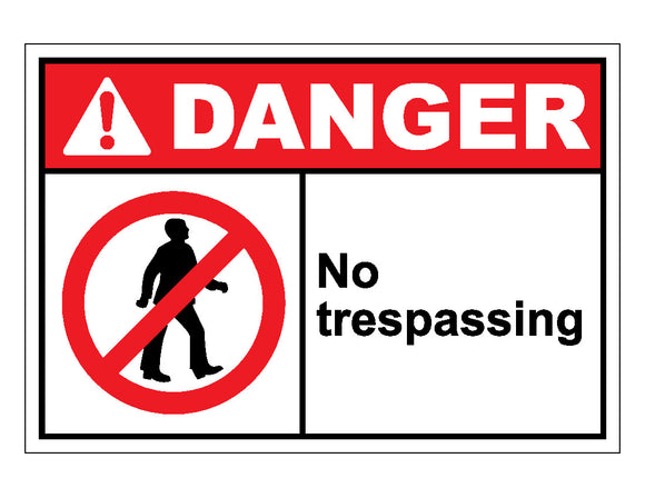 Danger No Trespassing Sign version B