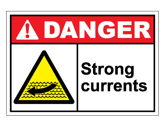 Danger Strong Currents Sign 