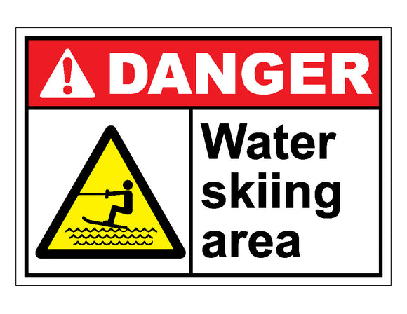 Danger Water Skiing Area Sign