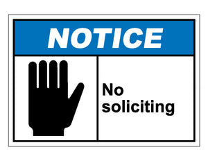 Notice No Soliciting Sign