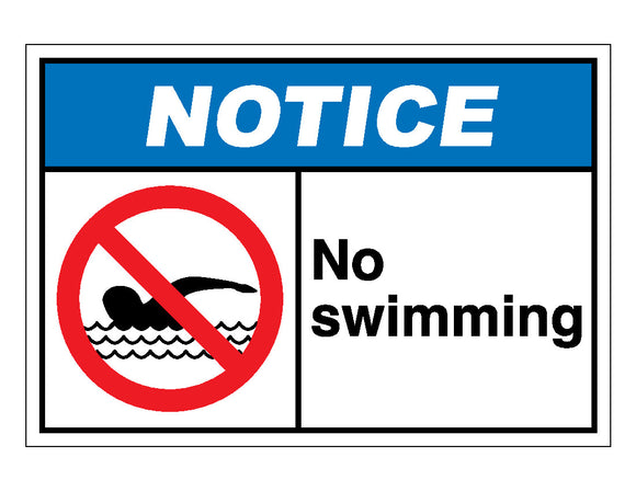 Notice No Swimming Sign