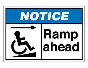 Notice Ramp Ahead Right Sign