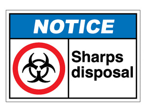 Notice Sharps Disposal Sign