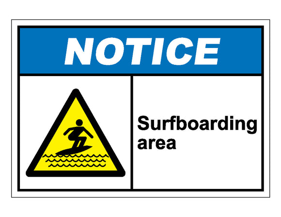 Notice Surfboarding Area Sign