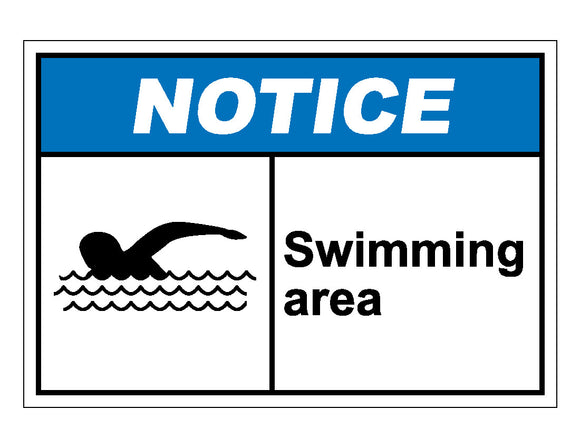 Notice Swimming Area Sign