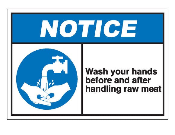 Wash Your Hands Before And After Handling Raw Meat