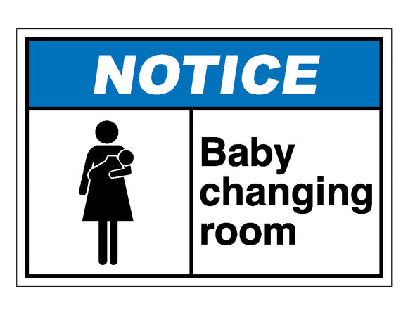 Notice Baby Changing Room Sign