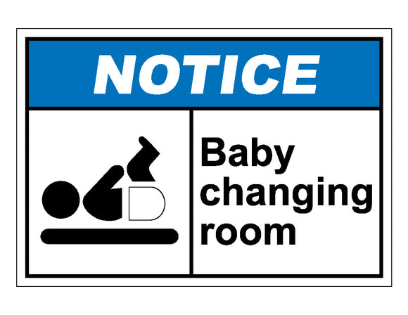 Notice Baby Changing Room Sign