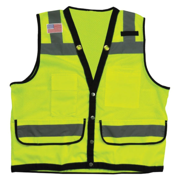 Lime Green Surveyors Vest Class 2