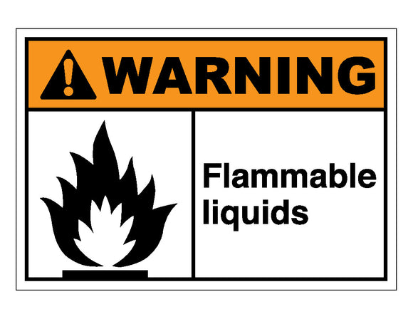Warning Flammable Liquids Sign