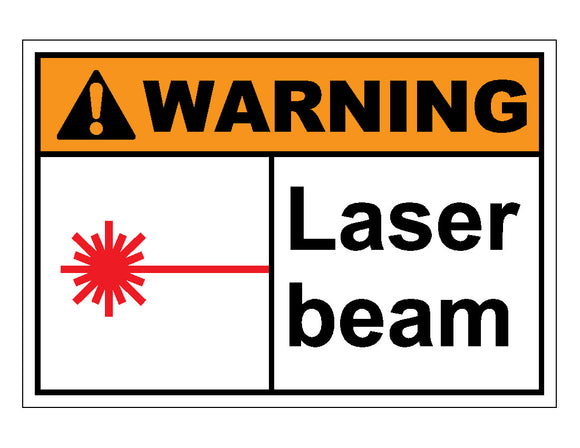 Warning Laser Beam Sign