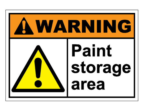 Warning Paint Storage Area Sign